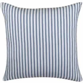Nautical Cotton Ticking Stripe Cushion in Navy
