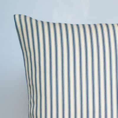 Nautical Cotton Ticking Stripe Cushion in Navy
