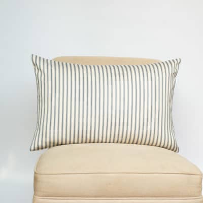 Nautical Cotton Ticking Stripe XL Rectangular Cushion in Navy