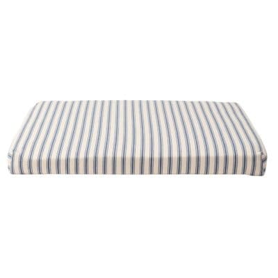 Nautical Cotton Ticking Stripe Firm Foam Seat Pad in Navy