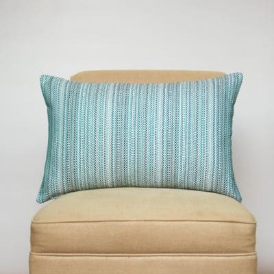 Textured Stripe Outdoor XL Rectangular Cushion in Blue