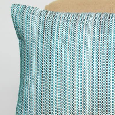 Textured Stripe Outdoor XL Rectangular Cushion in Blue