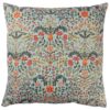 Morris Style Leaves and Berries Extra-Large Cushion in Duck Egg Blue