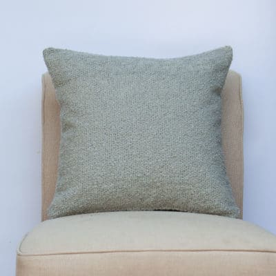Textured Teddy Bear Boucle Cushion in Duck Egg