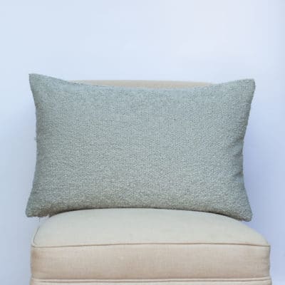 Textured Teddy Bear Boucle XL Rectangular Cushion in Duck Egg