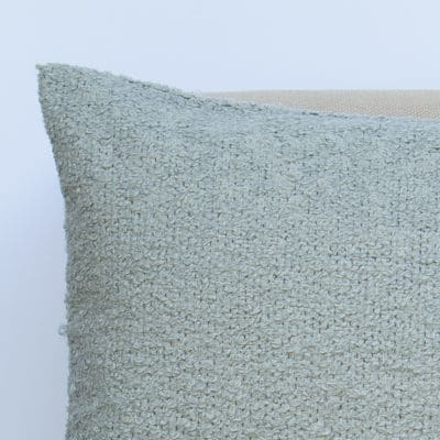 Textured Teddy Bear Boucle XL Rectangular Cushion in Duck Egg
