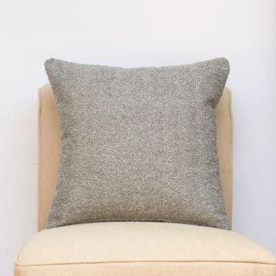 Textured Teddy Bear Boucle Cushion in Soft Grey