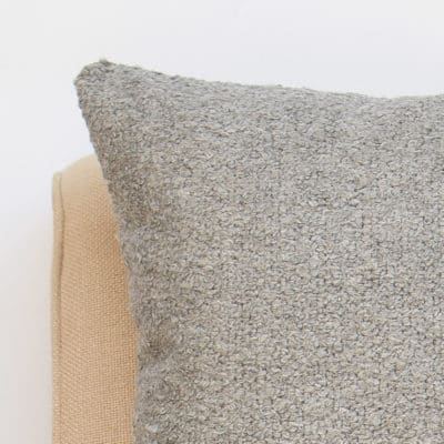 Textured Teddy Bear Boucle Cushion in Soft Grey
