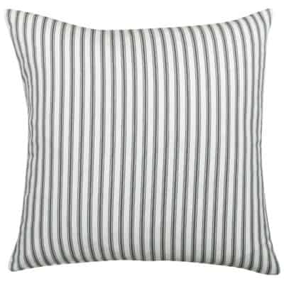 Nautical Cotton Ticking Stripe Cushion in Grey