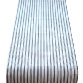 Nautical Cotton Ticking Stripe Table Runner in Grey