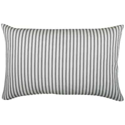 Nautical Cotton Ticking Stripe XL Rectangular Cushion in Grey
