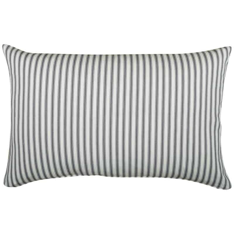 Nautical Cotton Ticking Stripe XL Rectangular Cushion in Grey