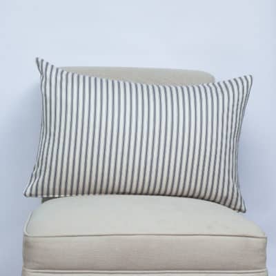Nautical Cotton Ticking Stripe XL Rectangular Cushion in Grey