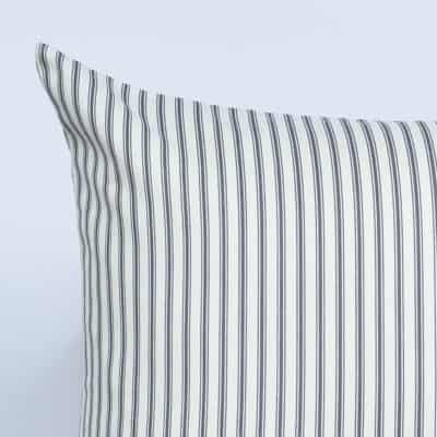 Nautical Cotton Ticking Stripe Extra-Large Cushion in Grey