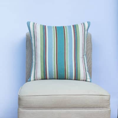 Cotton Canvas Stripe Cushion in Sage