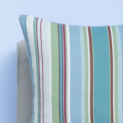 Cotton Canvas Stripe Cushion in Sage