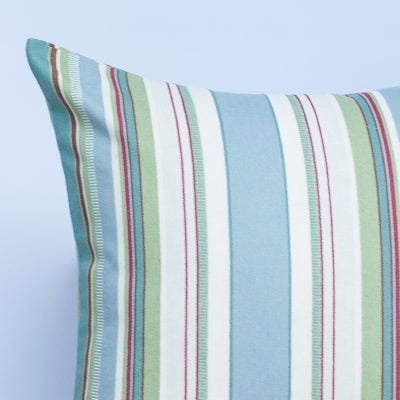 Cotton Canvas Stripe Extra-Large Cushion in Sage