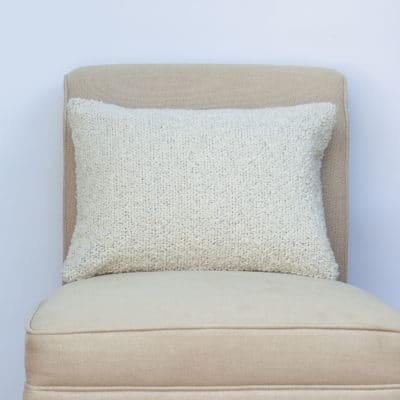 Textured Teddy Bear Boucle Boudoir Cushion in Cream