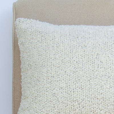 Textured Teddy Bear Boucle Boudoir Cushion in Cream
