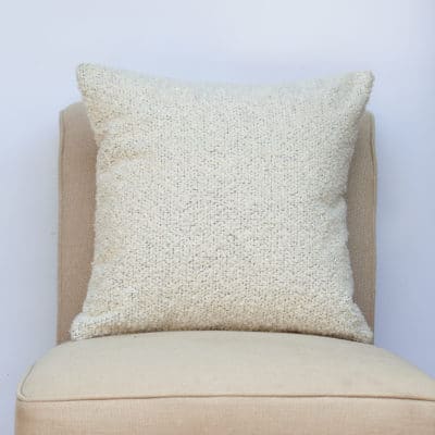 Textured Teddy Bear Boucle Cushion in Cream