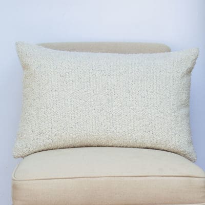 Textured Teddy Bear Boucle XL Rectangular Cushion in Cream