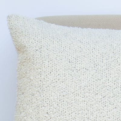 Textured Teddy Bear Boucle XL Rectangular Cushion in Cream