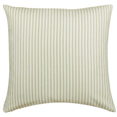 Nautical Cotton Ticking Stripe Extra-Large Cushion in Sage Green