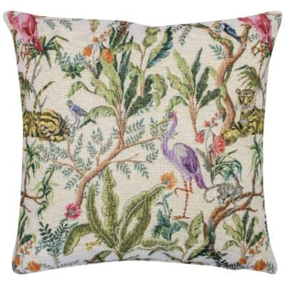 Tapestry Jungle Cushion in Natural