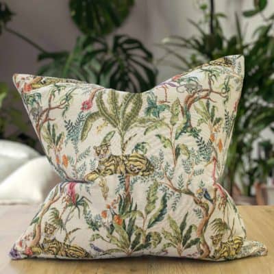 Tapestry Jungle Cushion in Natural
