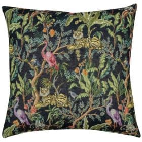 Tapestry Jungle Extra-Large Cushion in Black