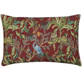 Tapestry Jungle XL Rectangular Cushion in Red
