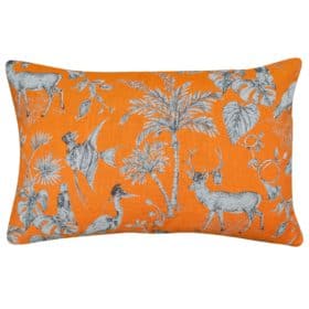 Magical Menagerie Tapestry XL Rectangular Cushion in Neon Orange