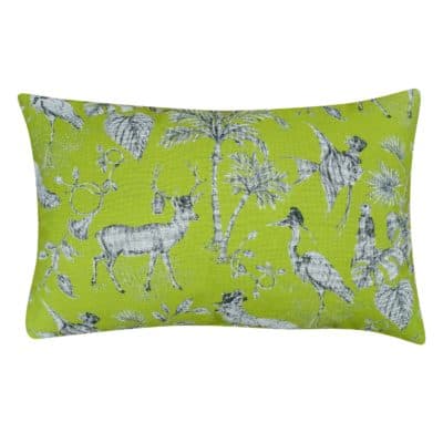 Magical Menagerie Tapestry XL Rectangular Cushion in Lime Green