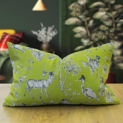 Magical Menagerie Tapestry XL Rectangular Cushion in Lime Green