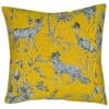 Magical Menagerie Tapestry Cushion in Ochre Yellow