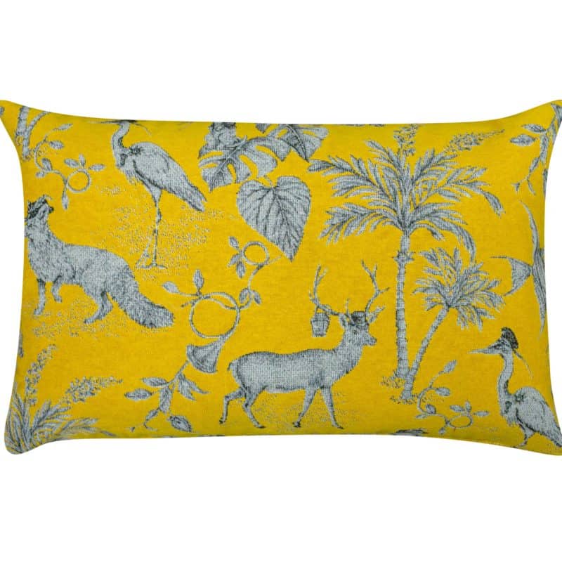 Magical Menagerie Tapestry XL Rectangular Cushion in Ochre Yellow