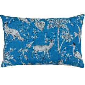 Magical Menagerie Tapestry XL Rectangular Cushion in Denim Blue