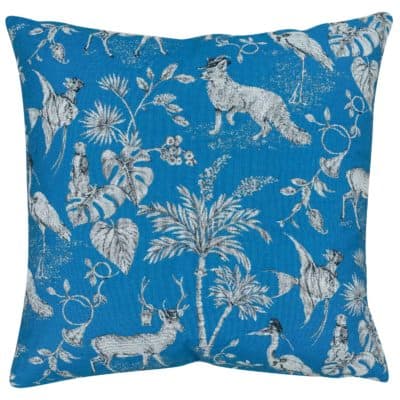 Magical Menagerie Tapestry Extra-Large Cushion in Denim Blue