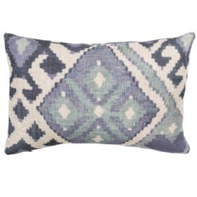 Linen Kilim Boudoir Cushion in Blue