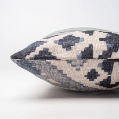 Linen Kilim Boudoir Cushion in Blue