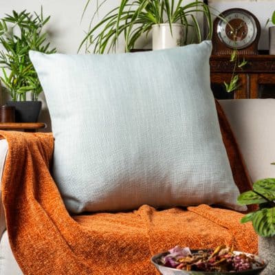 Linen Blend All Natural Extra-Large Cushion in Duck Egg Blue