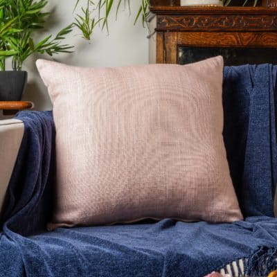Linen Blend All Natural Cushion in Soft Pink