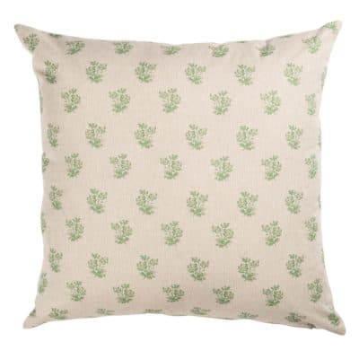 Posy Print Linen Look Extra-Large Cushion in Sage Green