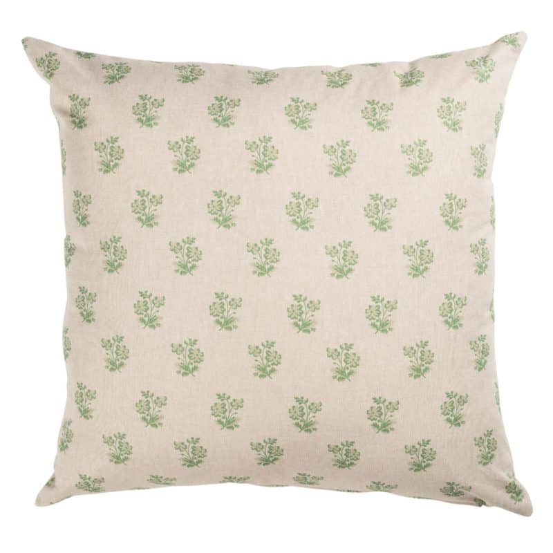 Posy Print Linen Look Extra-Large Cushion in Sage Green