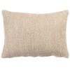 Faux Wool Linen Blend Herringbone Boudoir Cushion in Latte