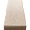 Faux Wool Linen Blend Herringbone Table Runner in Latte