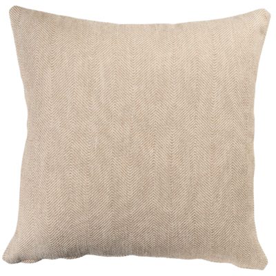 Faux Wool Linen Blend Herringbone Extra-Large Cushion in Latte