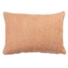 Faux Wool Linen Blend Herringbone Boudoir Cushion in Burnt Orange