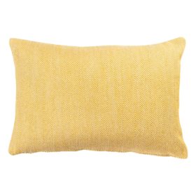 Faux Wool Linen Blend Herringbone XL Rectangular Cushion in Ochre Yellow