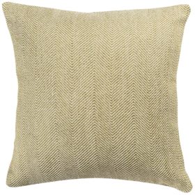 Faux Wool Linen Blend Herringbone Extra-Large Cushion in Green